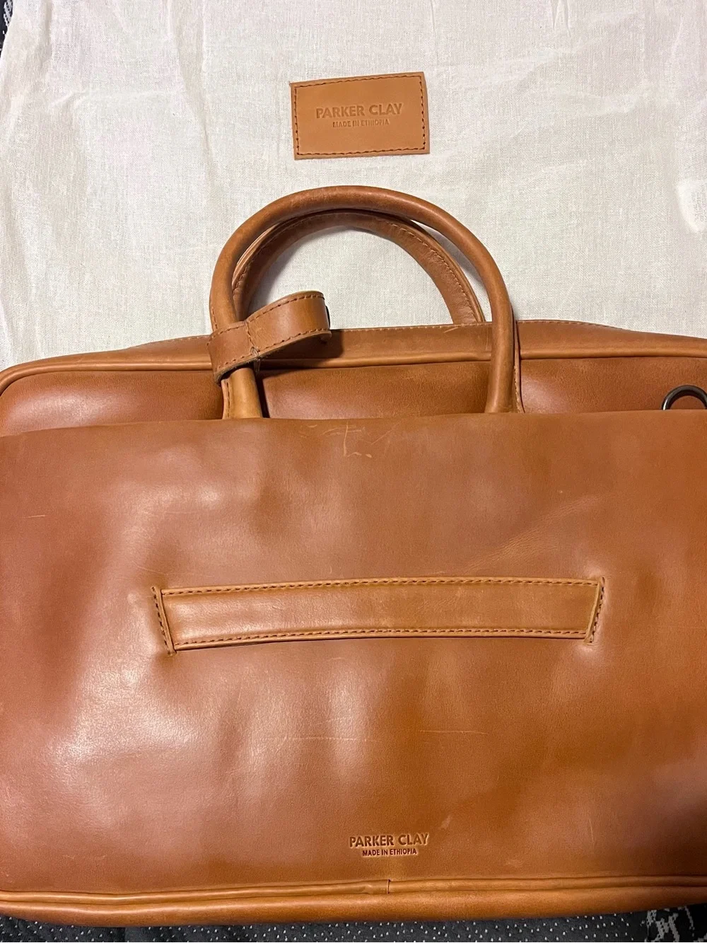 Parker Clay Brentwood Leather Briefcase w/ leather folio